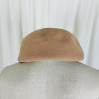 Vintage Bollman Co 100% Doeskin Felt Ascot Hat Mens Adults 21.75 Snap Brim Camel
