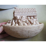 Vintage Wood World Paintable Noahs Ark Unfinished Ceramic Bisque USA 5 Inches