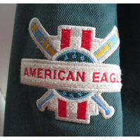 American Eagle Letterman Baseball Bomber Jacket Embroidered Patches Mens XL AEO