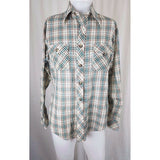 Vintage Sears Kings Road LS Shirt Plaid Rockabilly Western PermaPrest Mens L 70s