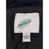 Nurture Open Front Asymmetrical Knit Vegan Faux Leather Sweater Jacket Womens L