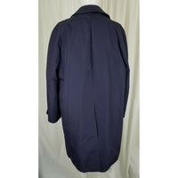 Sears Deep Pile Fur Insulated Trench Coat Mens 44 Removable Zip Liner Navy Blue