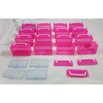 LOT Shopkins Empty Season 4 Pink Glitter Stack Display Cases Baskets Party Favor