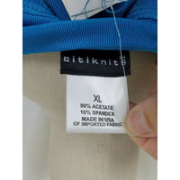 NWT QVC Style Citiknits Stretch Top Tunic Shirt Womens XL Blue Scoop Neck Ribbed