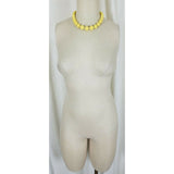 Vintage Single Strand Yellow Beads BEADED NECKLACE Choker Length Resin Lucite