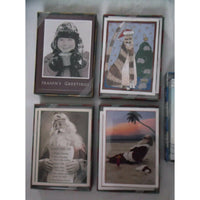 Lot 7 Boxed RSVP Holiday Christmas Cards People Santa Cartoon Humor Envelopes