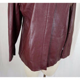 Vintage Fairbrooke Red 100% Lamb Leather Placket Front Moto Jacket Womens 12