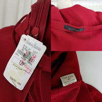 Tahari Petites Red Maxi Fitted Slinky Sexy Beaded Dress Womens 12P 80s Vintage