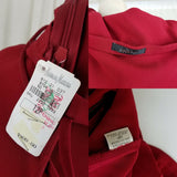 Tahari Petites Red Maxi Fitted Slinky Sexy Beaded Dress Womens 12P 80s Vintage