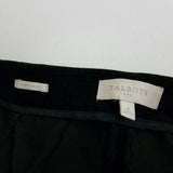 Talbots Classic Side Zip Black Velvet Brushed Cotton Pants Womens 16 Flat Front
