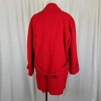 Cambridge Spirit Red Wool Double Breasted Peacoat Jacket Short Coat Womens 10