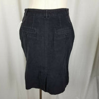 LL Bean Petites Moleskin Brushed Cotton Black Demi Skirt Womens 6P Vintage NOS