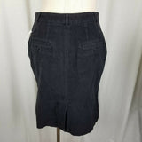 LL Bean Petites Moleskin Brushed Cotton Black Demi Skirt Womens 6P Vintage NOS