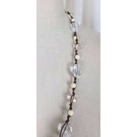 Vintage Lucite Glass Look Beads Beaded Single Strand Opera Length Necklace Facet