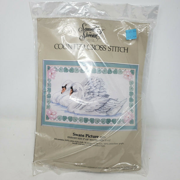 Something Special Counted Cross Stitch Kit Swans Picture 50152 Vintage NOS 1984