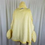 Cuddledown Soft Yellow Fleece Shawl Collar Bed Jacket Cropped Robe Womens XXL