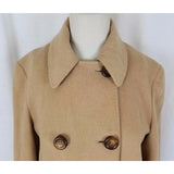 Vintage Double Breasted Wool Camel Peacoat Jacket Short Coat Womens 4 Tan 1990's