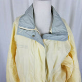 Columbia All Weather Long Rain Jacket Short Coat Womens S Vintage Yellow Gray