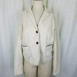Gap Stretch Corduroy Blazer Look Jean Style Jacket Womens 8 Cropped Tan Ivory