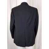 Vintage After Six Black Wool Flat Front 2 Piece Tuxedo Suit TUX Satin Mens 43R