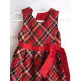 Wonder Kids Tartan Scotch Plaid Long Maxi Sash Bow Dress + Bloomers Girls 24M