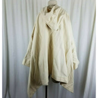 Banana Republic Hooded Wool Pullover Kangaroo Pocket Poncho Cape Womens M Ivory