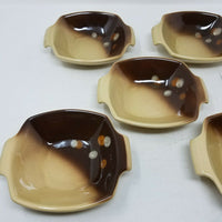 Astral Pattern Philippe Lambert De Beauce Canada Pottery China Square Bowls 70s