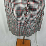 John Meyer Wool Checked Plaid Pleated Pinned Wrap Kilt Skirt Womens 10 Vintage