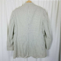 David Wood Southwick Blue Seersucker Pinstripe Blazer Sport Coat Jacket Mens 47