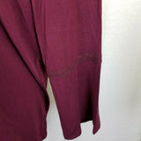 Lysse Plus Ainsley Crochet Trim Choker Top Shirt Tunic Blouse Womens 3X Currant