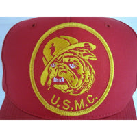 Vintage NOS USMC Bulldog Embroidered Patch Snapback Baseball Hat Cap Marines Red