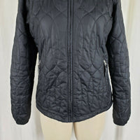 Spyder Black Quilted Embroidered Full Zip Up Anorak Jacket Womens 10 Lightweight