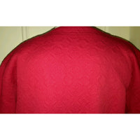 NOS Carroll Reed Diamond Embossed Textured Cardigan Sweater Jacket Womens L Red