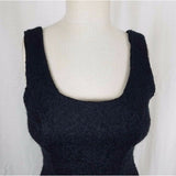 Vintage Nu Oz Bodycon Stretch Boiled Wool Look Little Black Dress Womens S USA