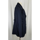 G.H. Bass Heritage Wool Double Breasted Trench Peacoat Coat Womens L Navy Blue