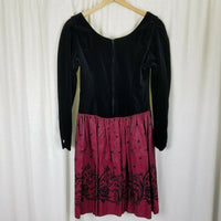 Vintage Laura Ashley Velvet Sheer Applique Twirl Holiday Party Dress Girls 14