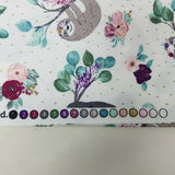 Sloths in Floral Crowns Brother Sister Design Studio Fabric 1 yard B94-PP-P32