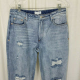 Dance & Marvel Distressed Fringe Raw Edge Blue Jeans Womens L Denim Destroyed