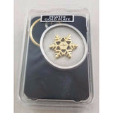 Snowflake Pewter Keyring Keychain FOB Maine Souvenir Metal Car Keys Winter Snow