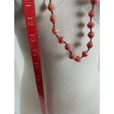 Salmon Pink Faceted Resin Plastic Diamond Beads Single Strand BEADED NECKLACE