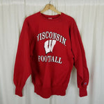 Vintage Reverse Weave Champion Wisconsin Football Red Sweatshirt Mens XL USA