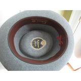 Vintage Adams Premier Quality Aqua Shed Gray Fedora Wool Felt Hat 6 7/8 Chapeau
