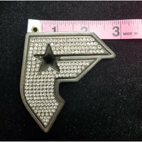 Famous Stars & Straps F Gun Look Silver & Rhinestone Metal Belt Buckle Mens and