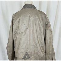 Ms. Cambridge Metallic All Weather Trench Coat Womens M Cinch Waist Cape Top Tan