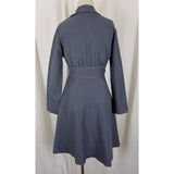 Vintage Plaza South Belted Tie Fit & Flare Dress Trench Coat Womens 10 Gray USA