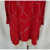 Vintage The Chicks in the Back Room Stretch Top Tunic Shirt Womens L Red Glitter