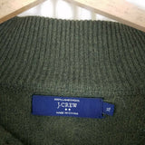 JCrew 100% Lambswool Wool 1/4 Button Henley Pullover Sweater Mens XL Olive Army