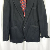 Vintage DuMont Paisley Collar Black Western Blazer Jacket Sportcoat Mens 46R USA