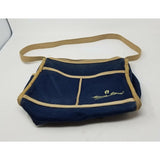 Etienne Aigner Denim Blue Jean Purse Crossbody Large Shoulder Bag Canvas Tan