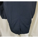 Vintage Koratron Double Breasted Deep Pile Fur Lined Trench Coat Mens M L Navy